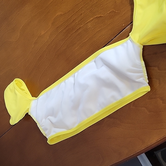 Swim Top Off the Shoulder Bright Yellow - Picture 11 of 14